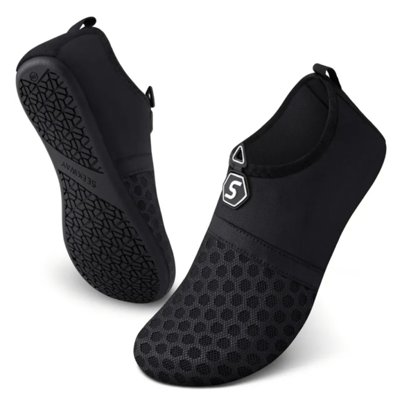 SEEKWAY Womens & Mens Water Shoes- Black - Picture 1 of 14